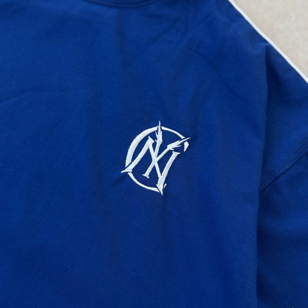 'ALL MIGHT' Boxy T (Navy) - chest embroidery detail