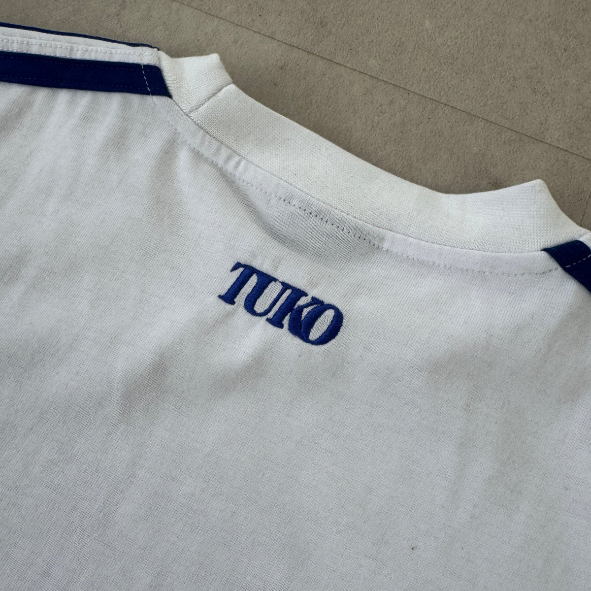 'ALL MIGHT' Boxy T (White) - back neck TUKO detail