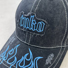 'BLUE FLAME' Baseball Cap - front detail