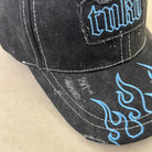 'BLUE FLAME' Baseball Cap - embroidered flame brim detail