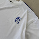 'ALL MIGHT' Boxy T (White) - chest embroidery detail