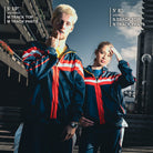 Size and fit reference - 5' 10" model wearing M and 5' 8" model wearing S track pants