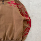 'HAWKS' Zip Hoodie (Beige) - back wing print on sleeve