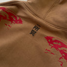 'HAWKS' Zip Hoodie (Beige) - back print and kanji detail