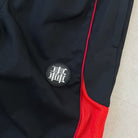 'HELLFIRE' Track Pants - rubber patch and red mesh panel detail