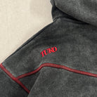 'DYNAMIGHT' High-Neck Hoodie - red TUKO embroidery and contrast stitching