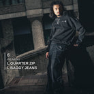 Size and fit reference - 6' model wearing L baggy jeans